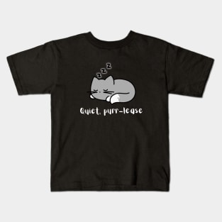 Quiet Purr-lease Sleeping Cat Pun Kids T-Shirt